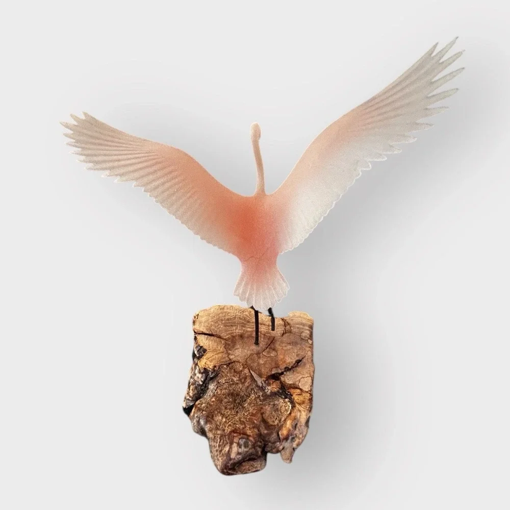 Vintage John Perry Flamingo‎ Sculpture 1986 signed